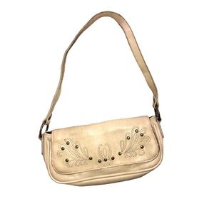 Steve Madden Cream Embroidered Shoulder Bag
